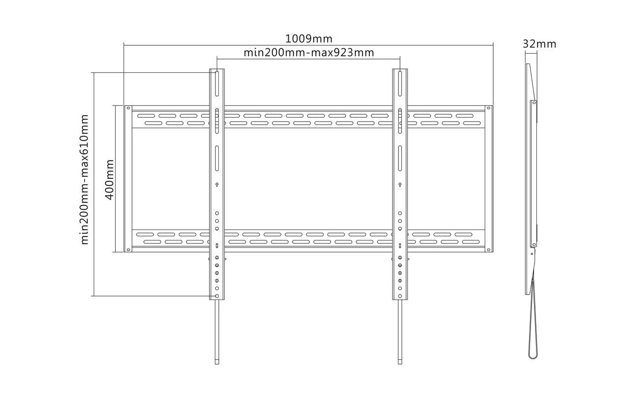 Multibrackets Wandhalterung Universal Wallmount HD 100 kg 900 x 600