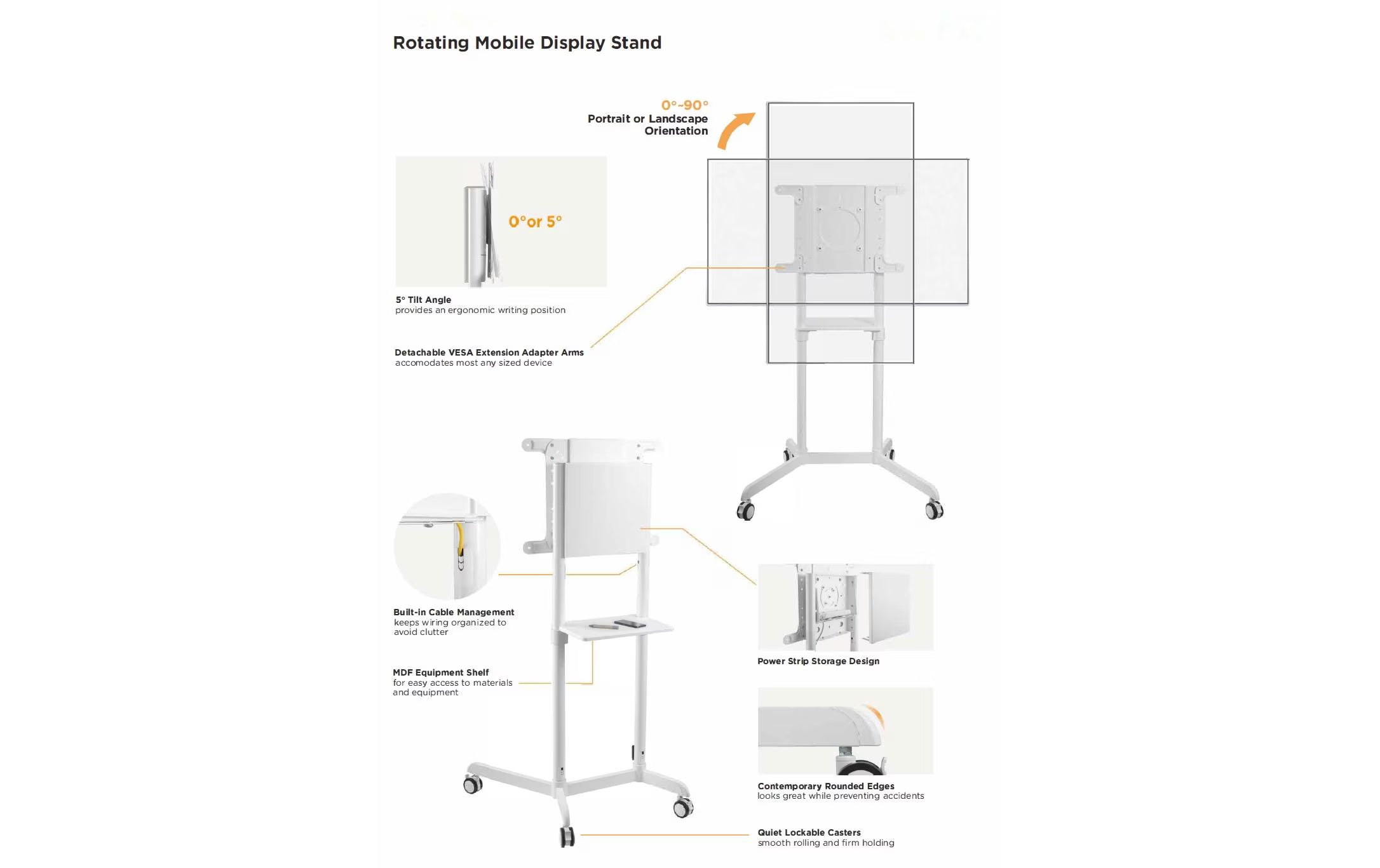 Audioraq TV-Trolley 37"-70" Weiss