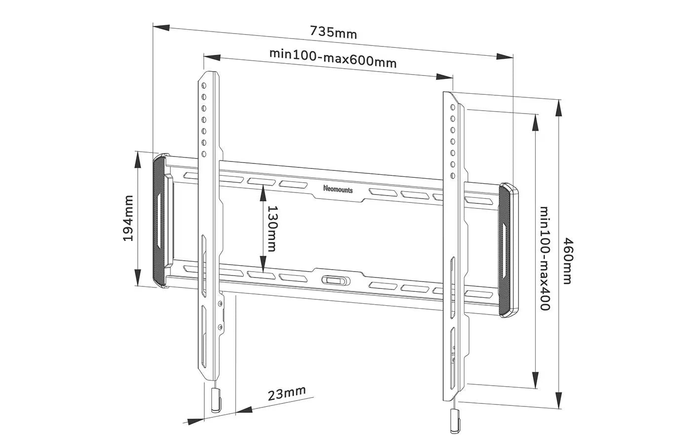 NEOMOUNTS Wandhalterung WL30-550BL16 Schwarz