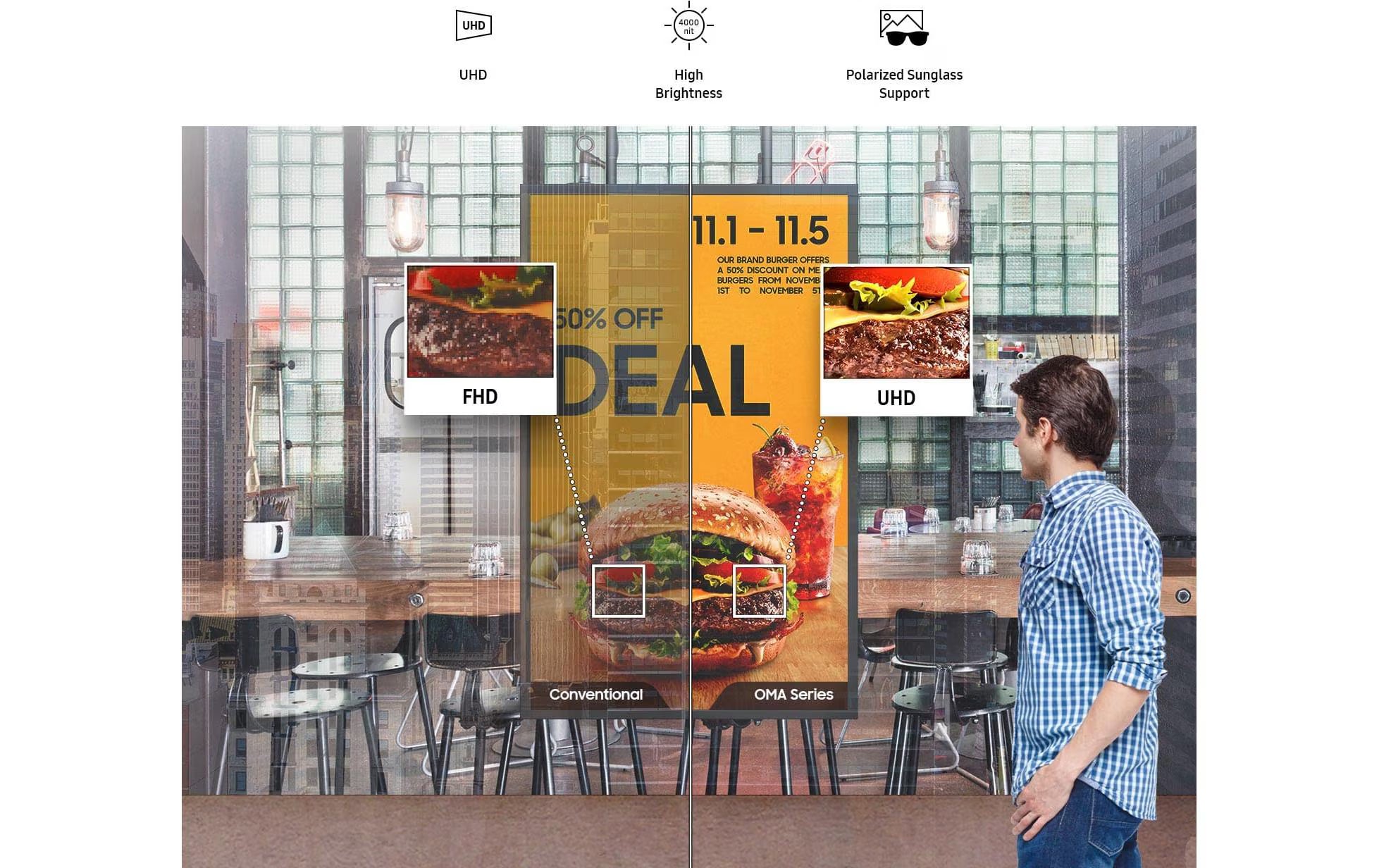 Samsung Public Display Semi-Outdoor OM75A 75 "