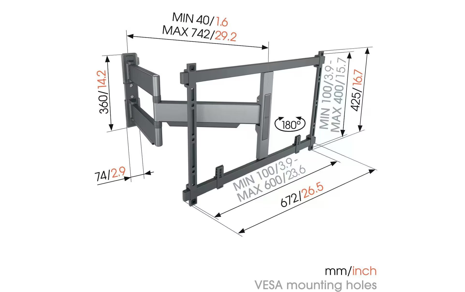 Vogel's Wandhalterung TVM 5845 - Schwarz