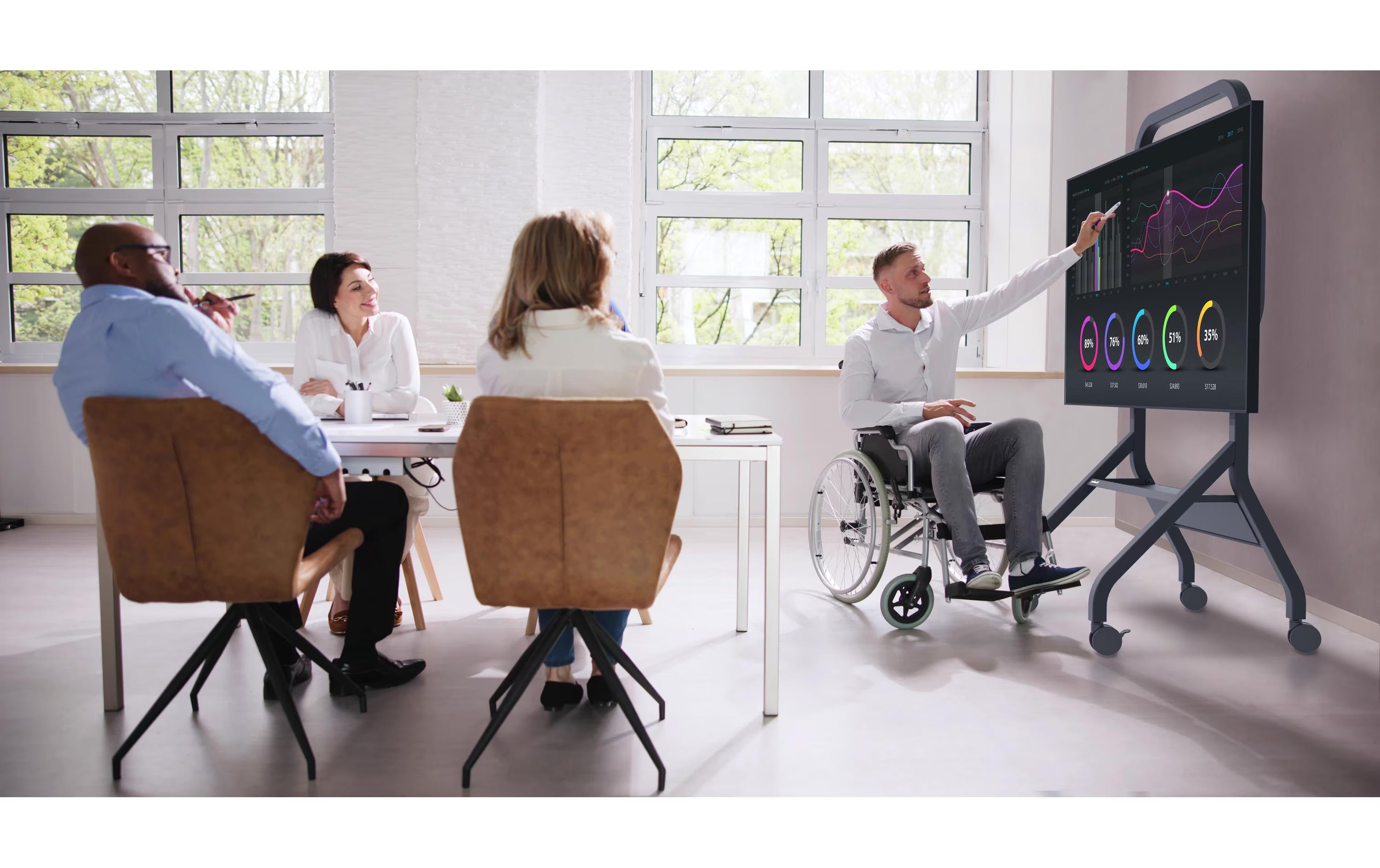 Peerless-AV Trolley SR898 55-110", Abdeckung mit Kabelführung