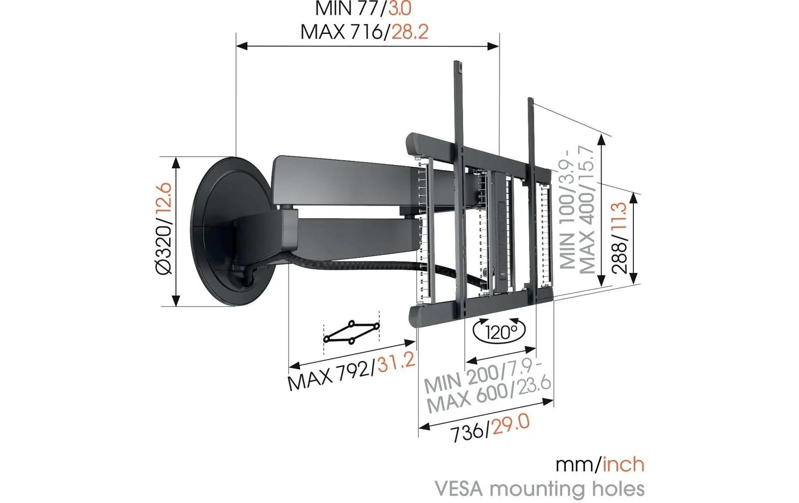 Vogel's Wandhalterung PRO SIGNATURE TVM 7675P Schwarz