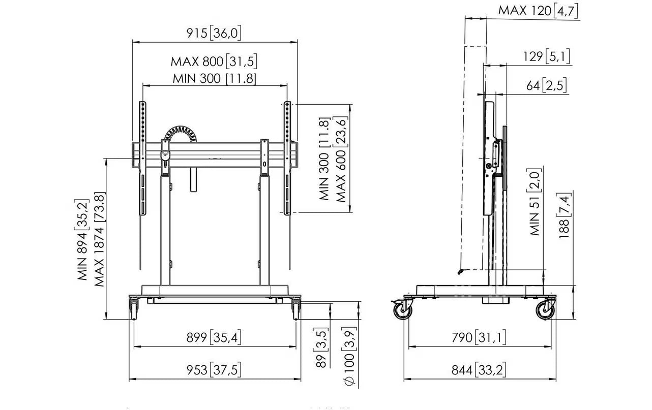 Vogel's Wandhalterung Trolley PRO RISE5205B Schwarz