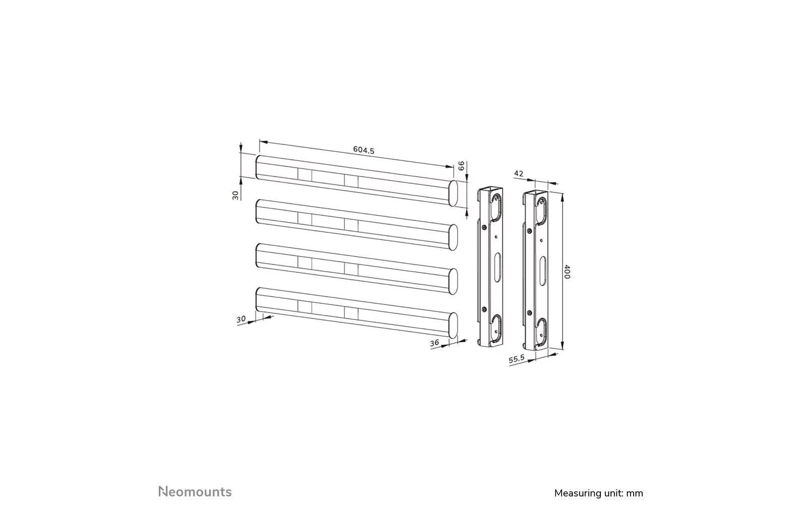 NEOMOUNTS VESA-Erweiterungs-Set AFL55-975BL Schwarz