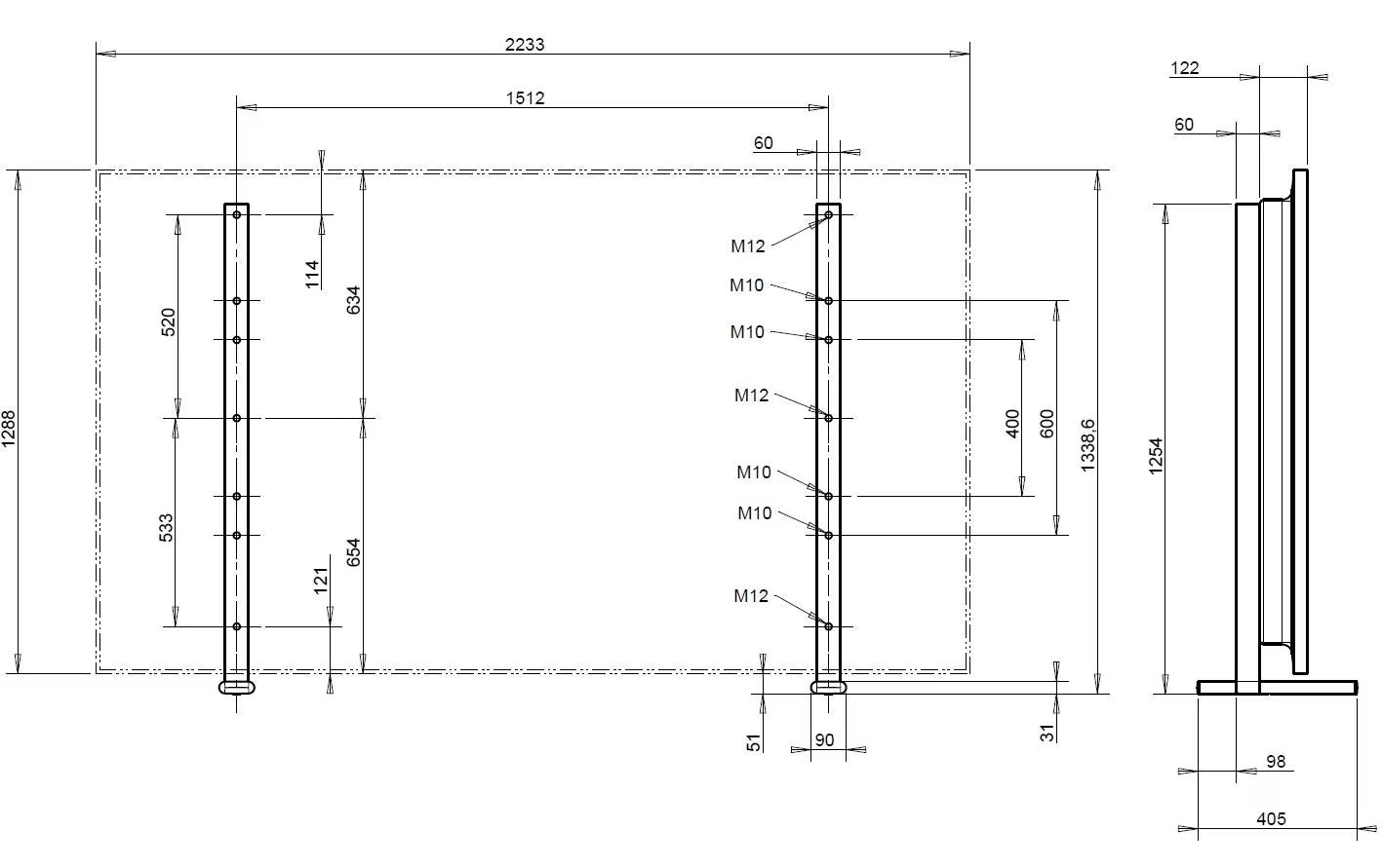 Audioraq Tischständer Premium Twin 100 max. 136 kg Schwarz