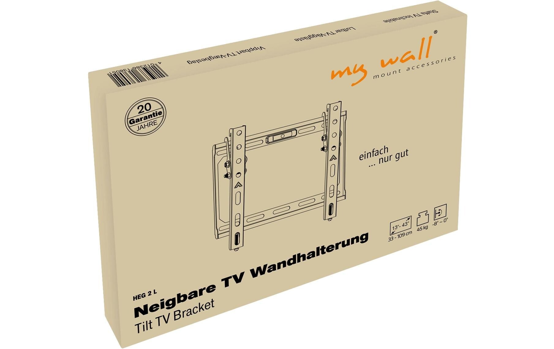 My Wall Wandhalterung HEG2L Economy-Line Schwarz