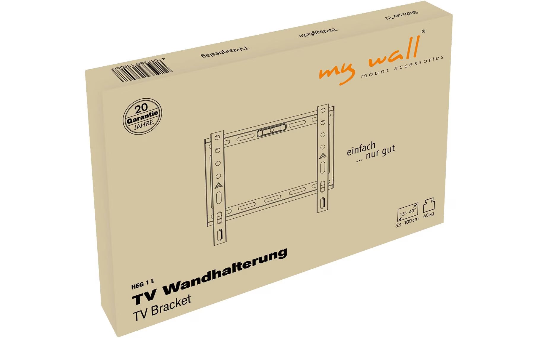 My Wall Wandhalterung HEG1L Economy-Line Schwarz