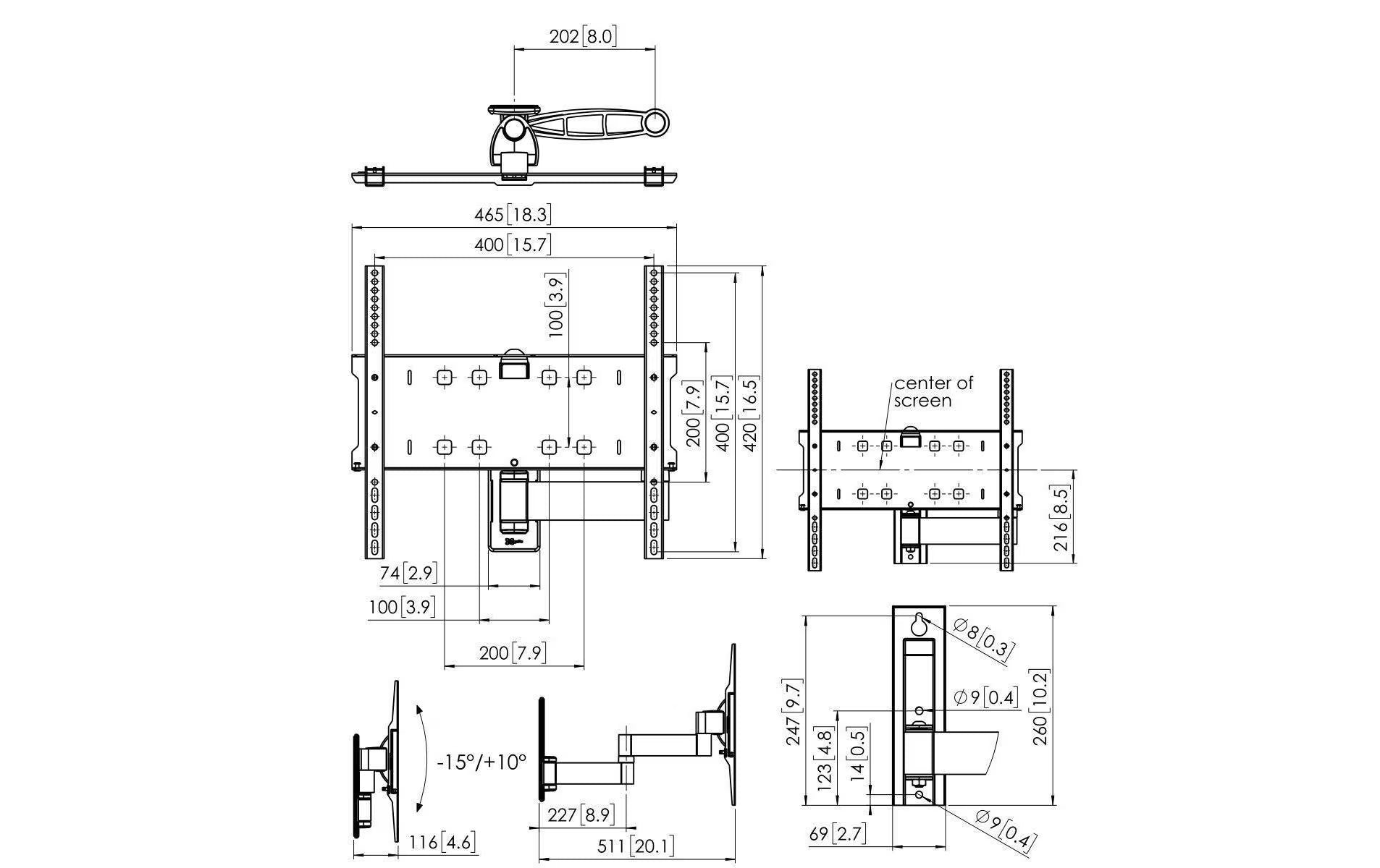 Vogel's Wandhalterung PFW3040 Schwarz