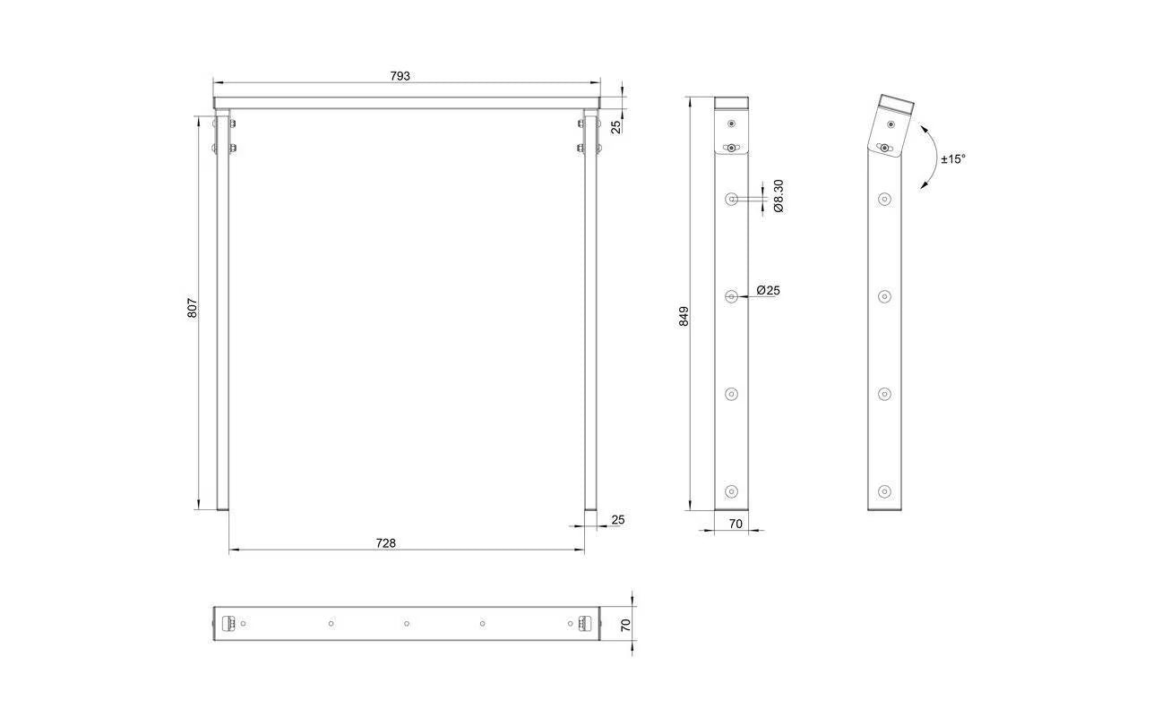 Multibrackets Deckenhalterung Ceiling Mount Pro OM46N-D