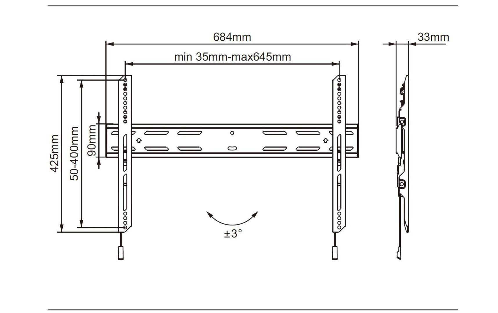 Multibrackets Wandhalterung Outdoor-Halterung 6683 Schwarz