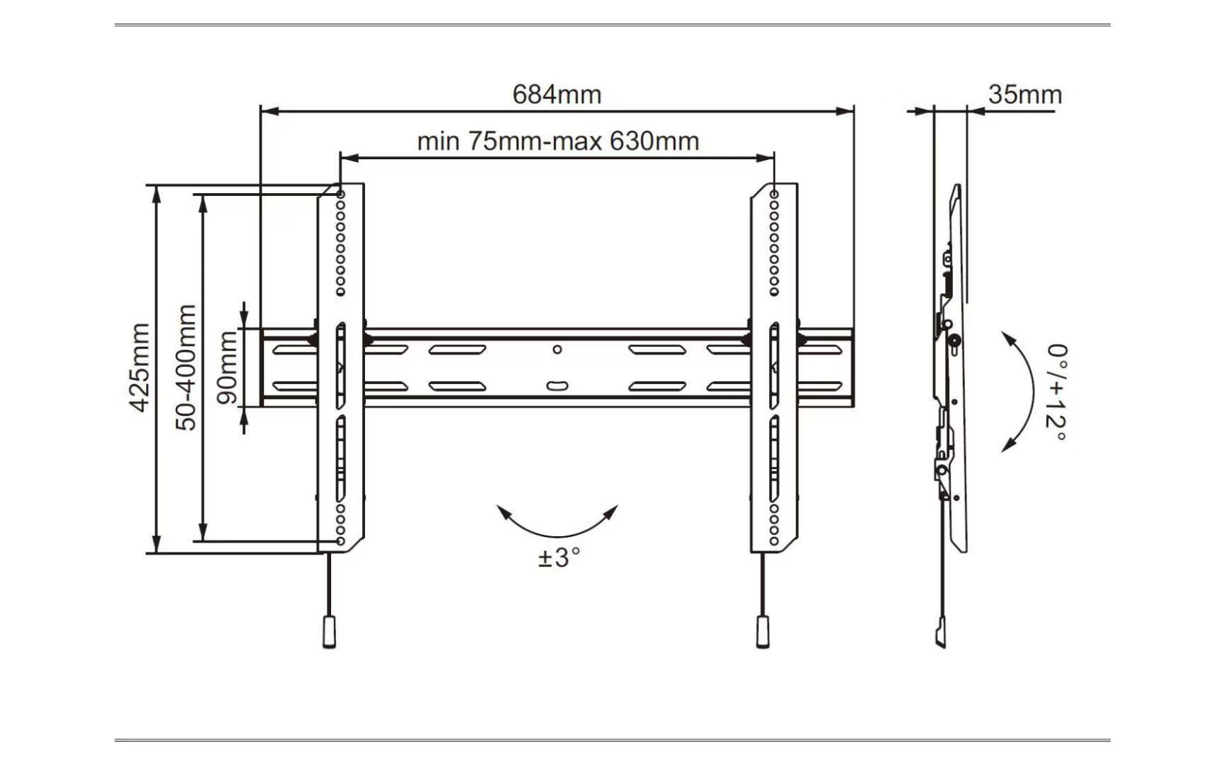 Multibrackets Wandhalterung Outdoor-Halter 6690 Schwarz
