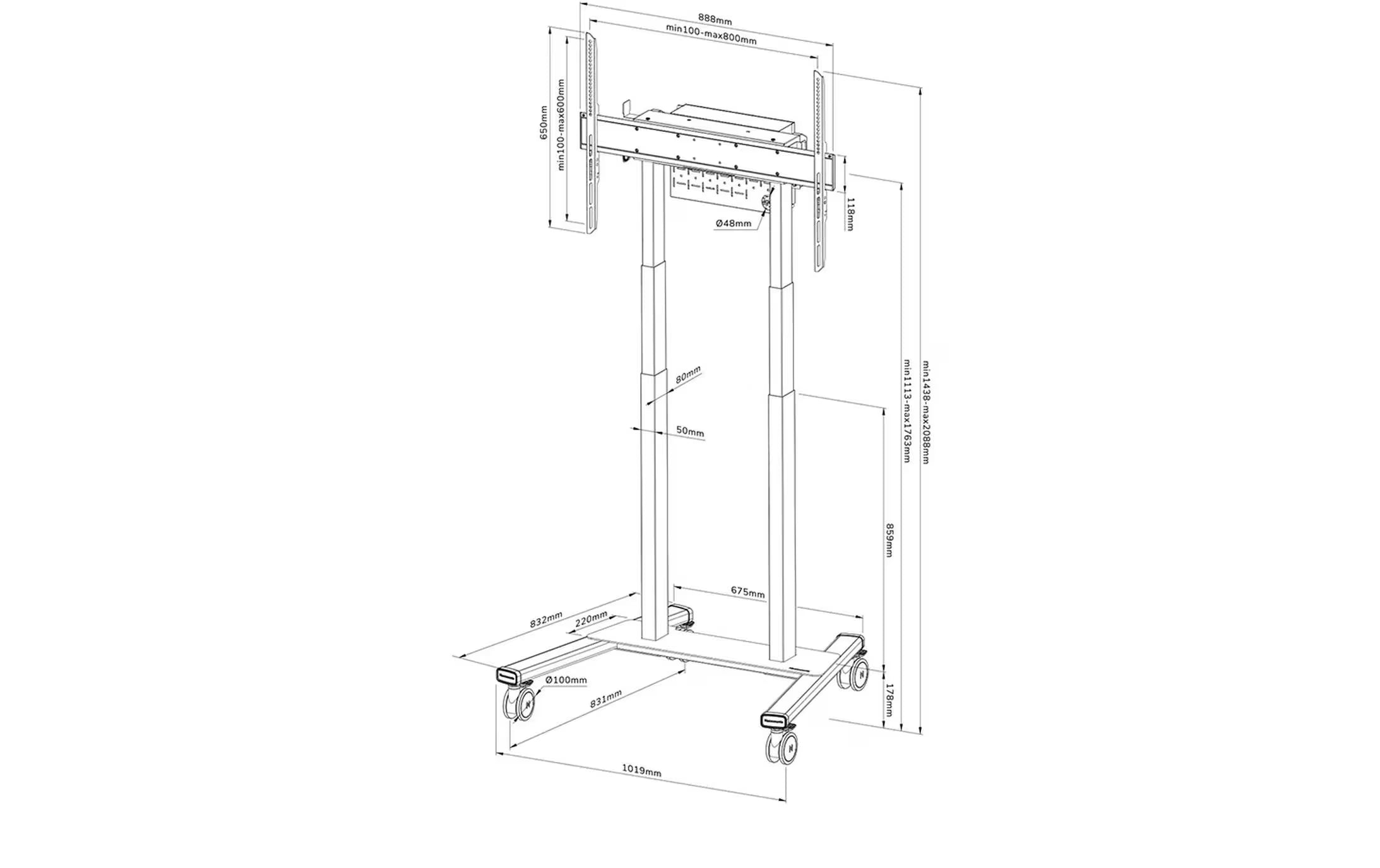 NEOMOUNTS TV-Trolley FL55-875WH1 Weiss