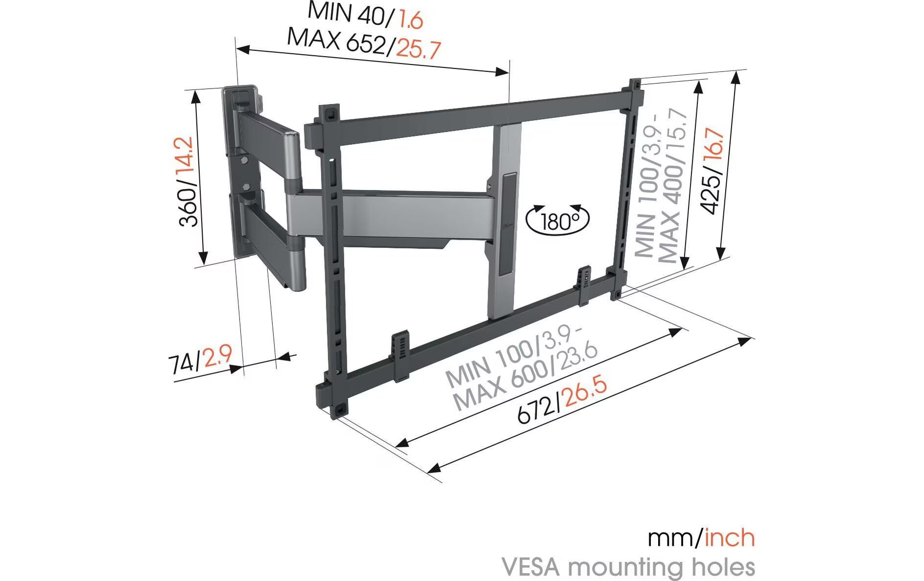 Vogel's Wandhalterung TVM 5645 - Schwarz