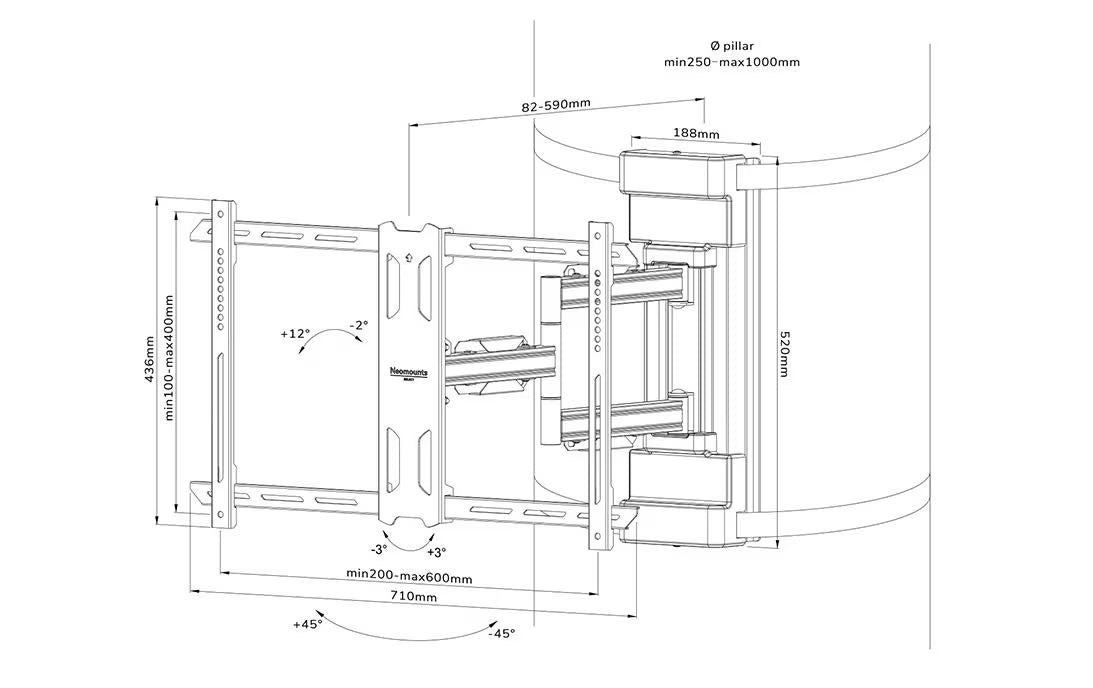 NEOMOUNTS Säulenhalterung WL40S-910BL16 Schwarz