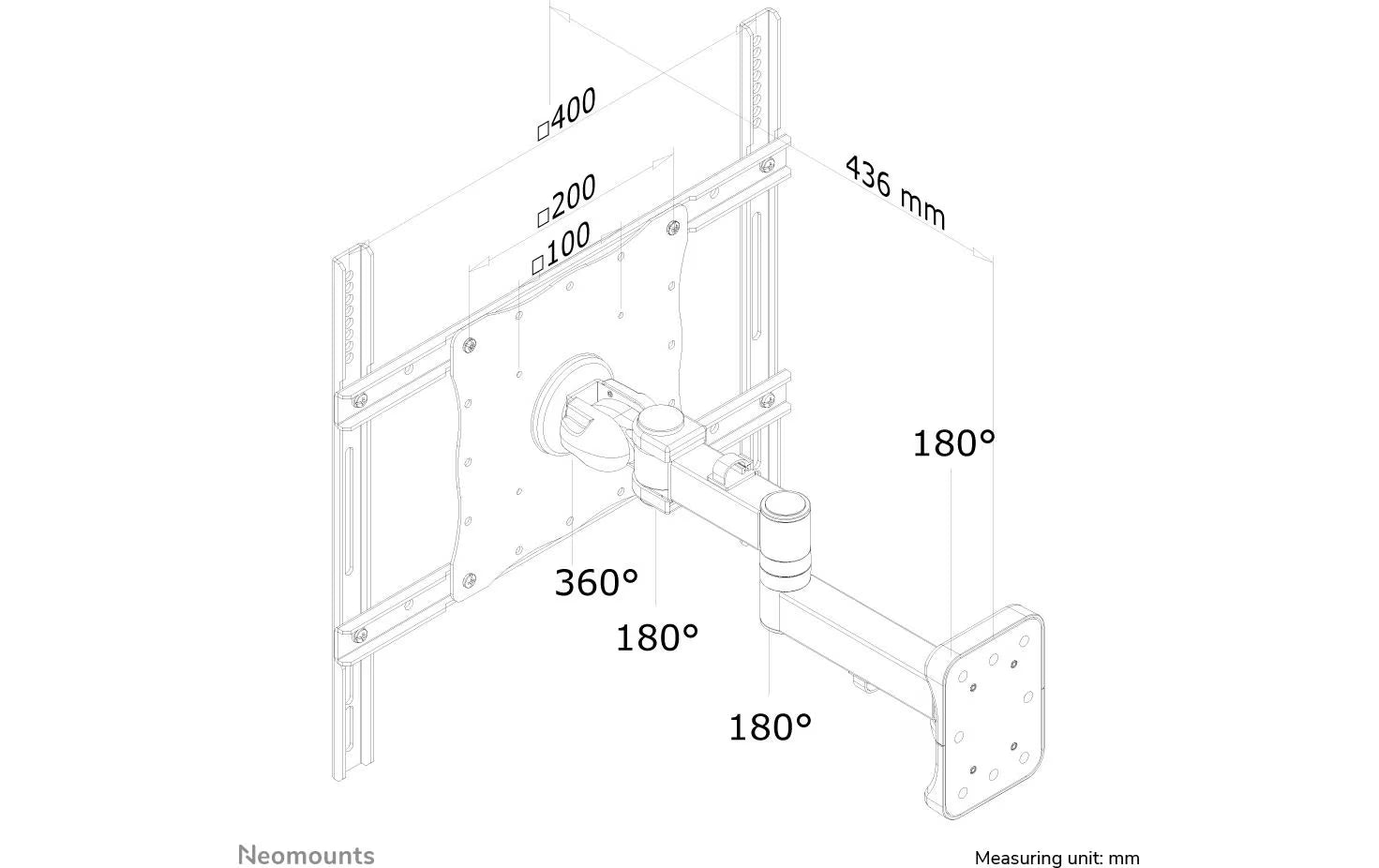 NEOMOUNTS Wandhalterung FPMA-W960 Schwarz