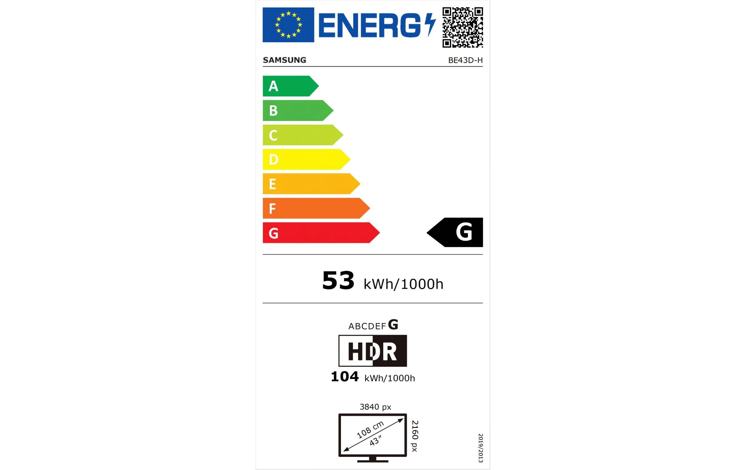 Samsung Public Display BE43D-H 43 "