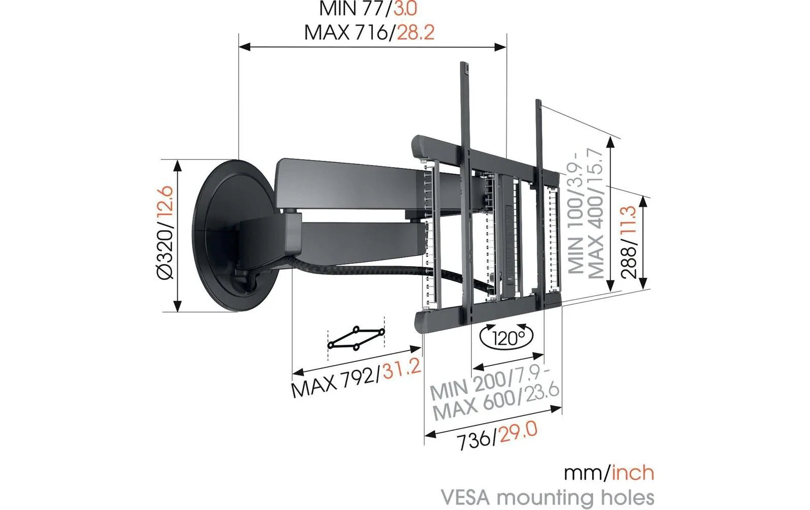 Vogel's Wandhalterung SIGNATURE TVM 7655 Schwarz