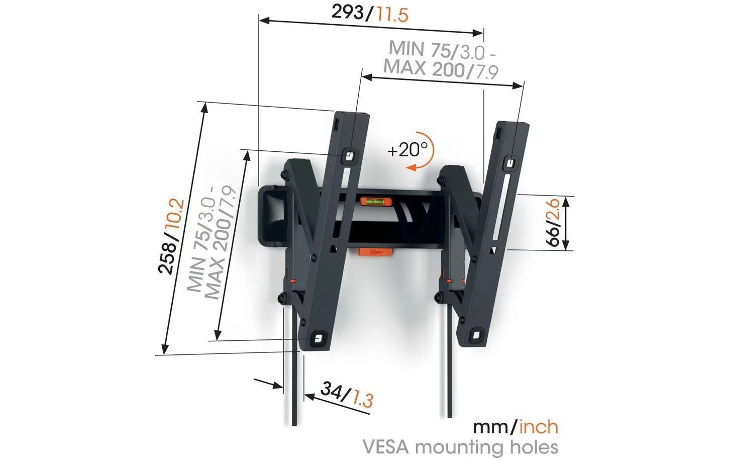 Vogel's Wandhalterung COMFORT TVM 3215B Schwarz