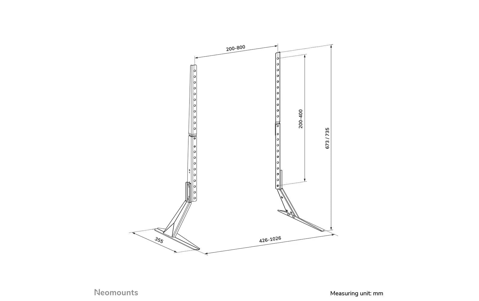 NEOMOUNTS Standfuss DS45-430BL19 Schwarz