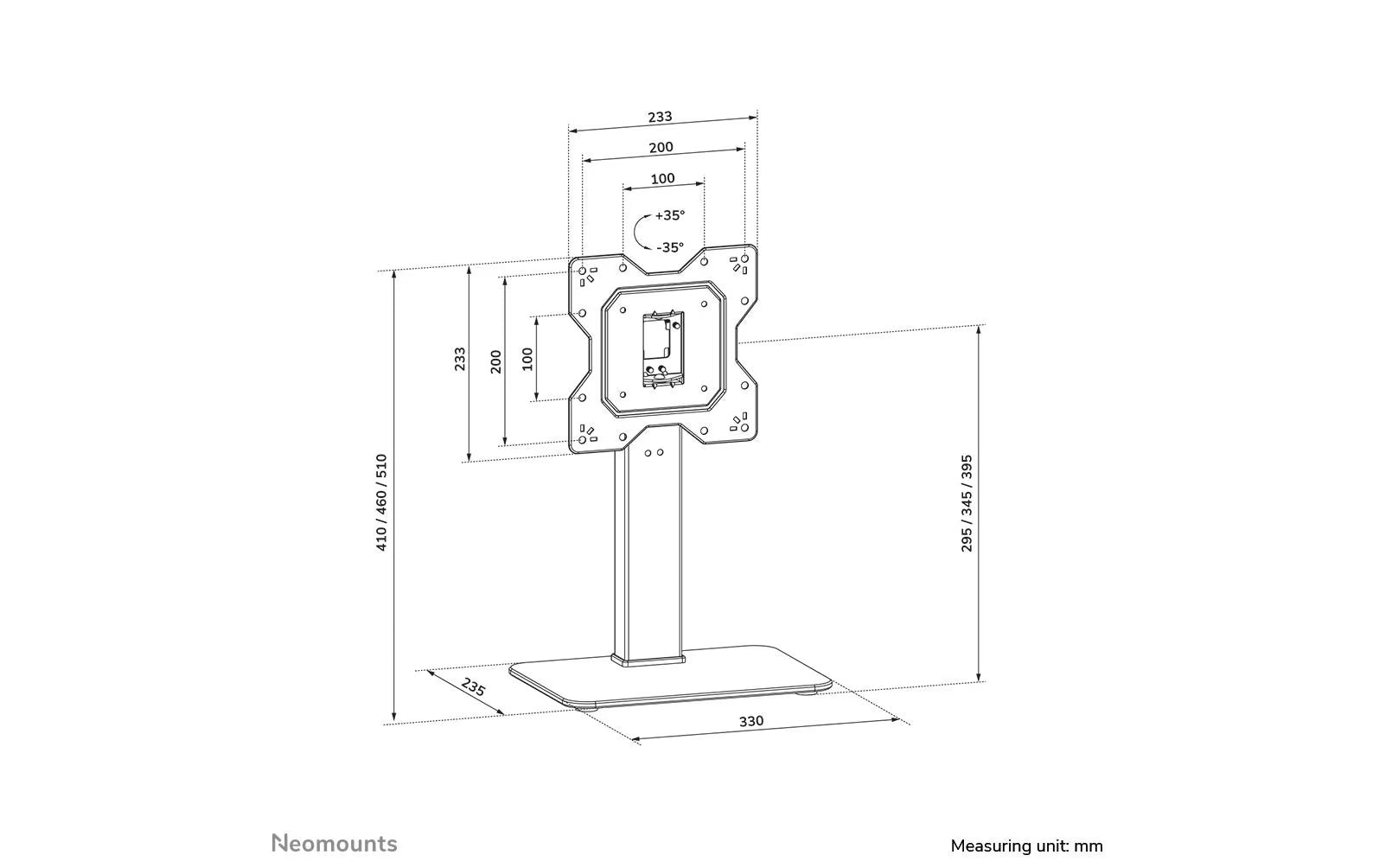 NEOMOUNTS Tischständer DS45-430BL12 Schwarz