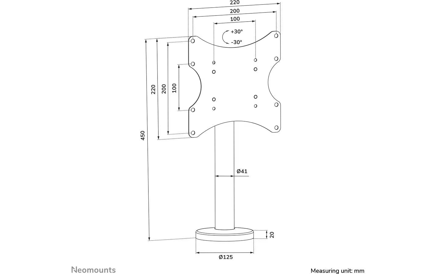 NEOMOUNTS TV-Ständer DS42-430BL12, 23-43" Schwarz