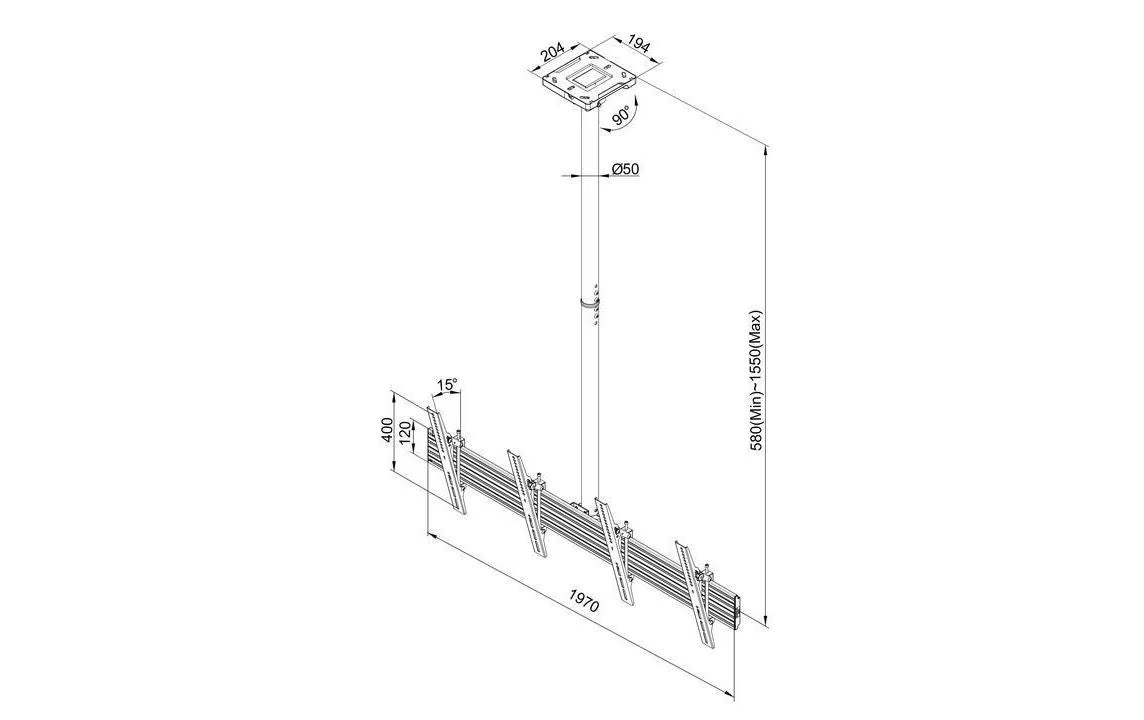 Multibrackets Deckenhalterung MBC2 x 1U Professional