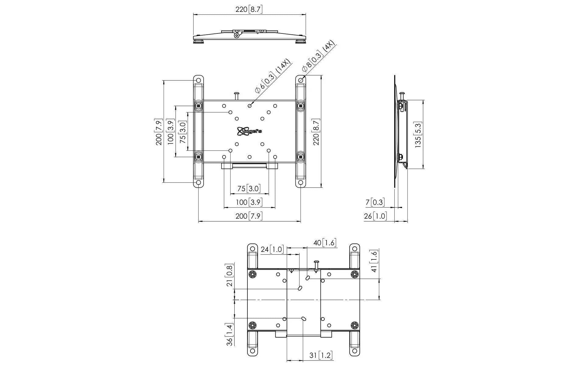 Vogel's Wandhalterung PFW4200 Schwarz