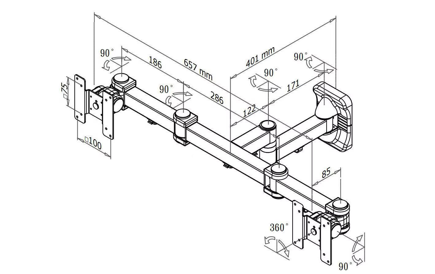 NEOMOUNTS Wandhalterung FPMA-W960D bis 12 kg – Schwarz